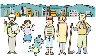地域共創による組織価値の向上のイラスト